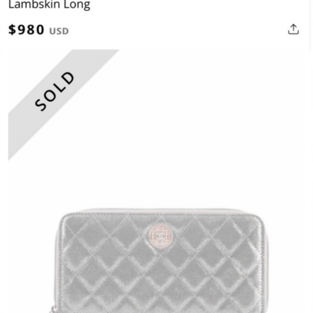 EUC Chanel Iridescent Calfskin Quilted Tartan Button Zip Around Long Wallet - Picture 2 of 16